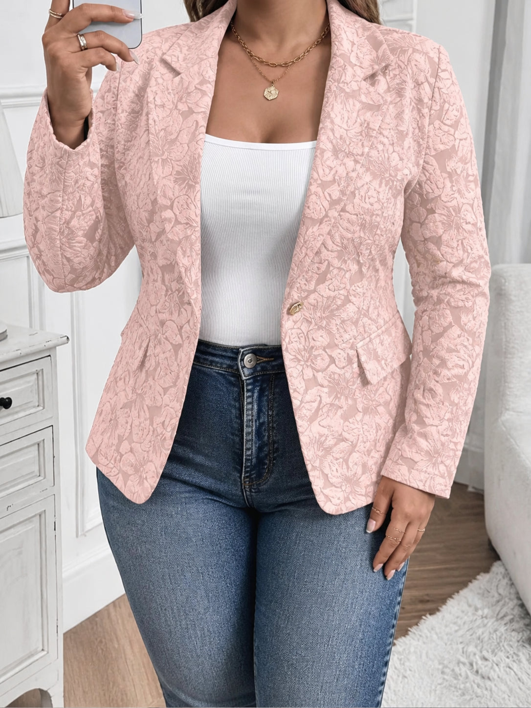 Marynarka Damska Taliowana Wzór Paisley Elegancka