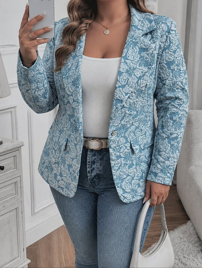 Marynarka Damska Taliowana Wzór Paisley Elegancka