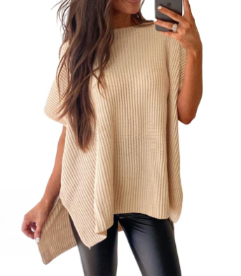 Damski luźny sweter dzianinowy na jesień