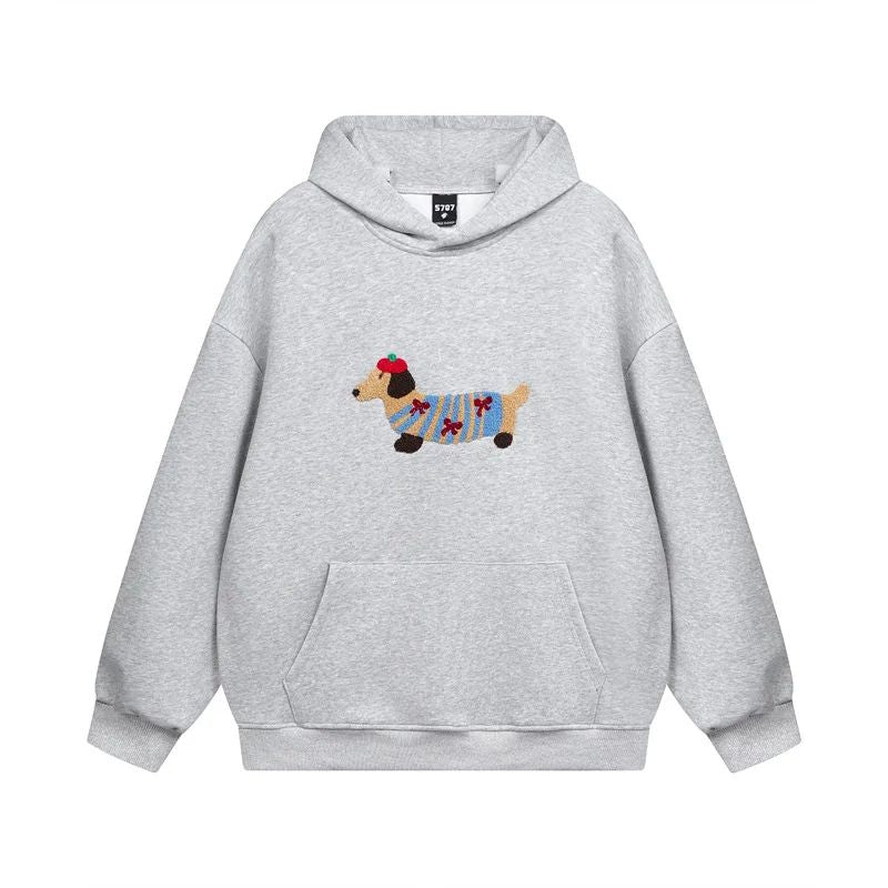 Dante | Bluza oversize unisex z haftowanym jamnikiem