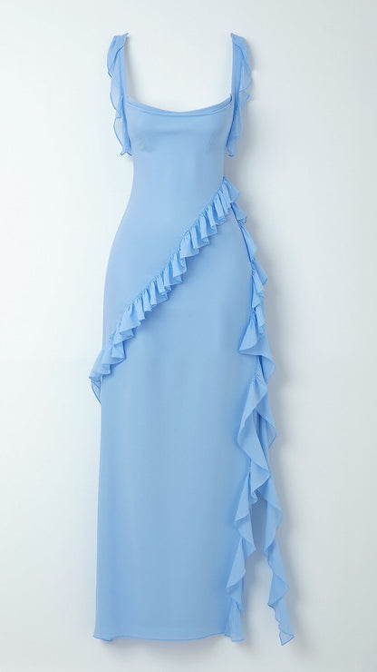 Elavira | Elegancka Sukienka Maxi z Falbankami
