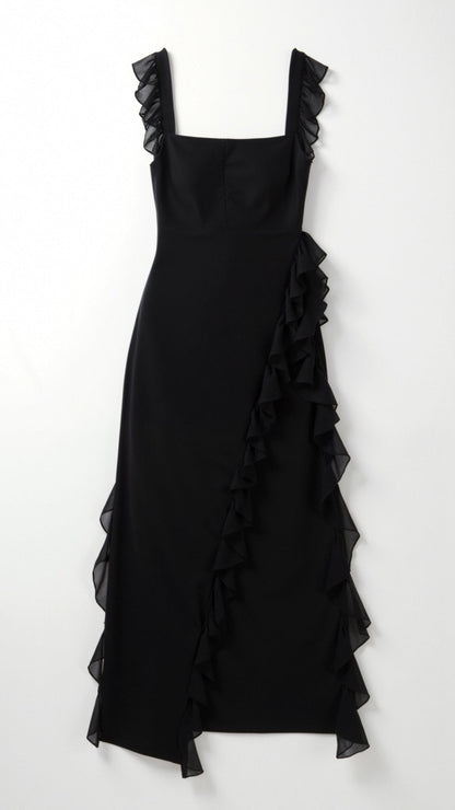 Elavira | Elegancka Sukienka Maxi z Falbankami