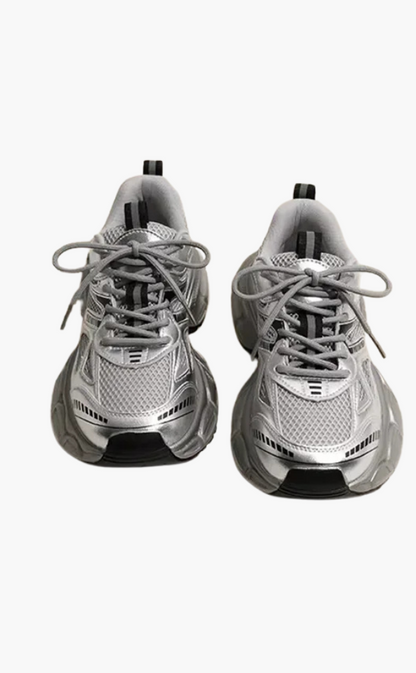 Alora | Chunky Mesh Sneaker Damskie – Wygodne i Sportowe Buty z Modną Podeszwą, Szare